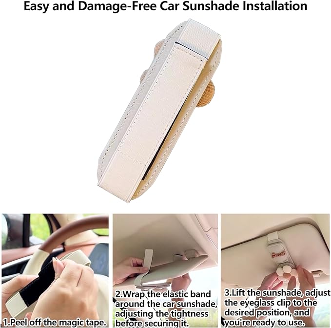 Car Sunglasses Holder Eyeglass Clip with Sun Visor Storage for Cards Magnetic Eyewear Clamp Car Decor