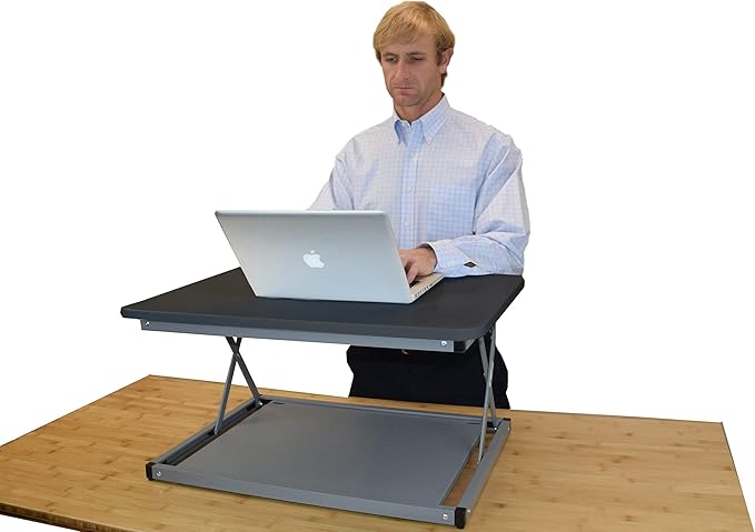 Uncaged Ergonomics CHANGEdesk Mini - Affordable Height Adjustable Stand Up Desk Conversion and Laptop Standing Desk Converter (2 Pack | Black)