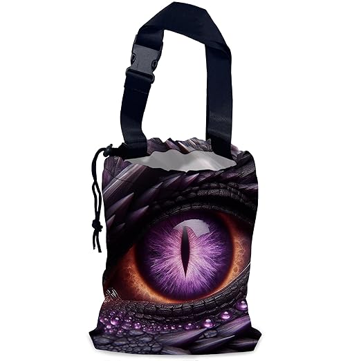 Purple Dragon Eye Car Trash Bag,Hanging Drawstring Car Garbage Bag,Waterproof Canvas Car Back Seat Organizer with Adjustable Buckle,for Vehicles,SUVs,Camping,Road Trips