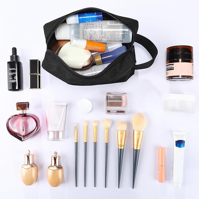 Paterr 32 Pcs Travel Toiletry Bag for Men Women Large Water Resistant Shaving Bag Hanging Cosmetic Bag Makeup Travel Pouch Foldable Toiletry Organizer with Divider Handle for Toiletries Accessories