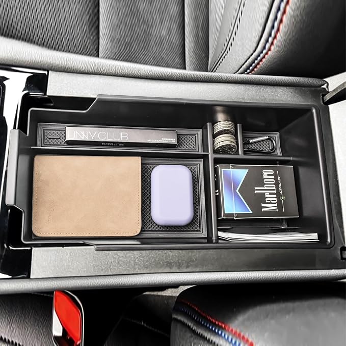 EDBETOS Center Console Organizer Compatible with 2024 2025 2026 Chevy Blazer EV Insert Tray Pallet Storage Accessories Interior Secondary Armrest Storage Box, ABS Black