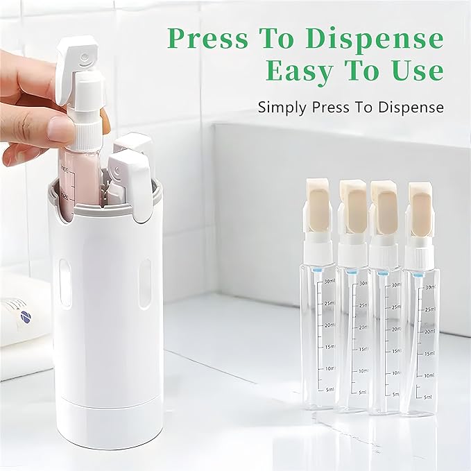 4 in 1 travel bottle,Travel Bottles for Toiletries,Refillable, Leak Proof and Portable,Suitable for Storing Shampoo, Shower Gel, Laundry Detergent, Suitable for Travel, Camping and Gym (Gray)