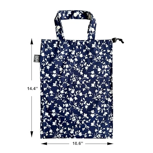 Cute Hanging Car Trash Garbage Bag 100% Leakproof Waterproof Multipurpose for Car Back Front Seat Console with Hanging Strap (Small Flowers)