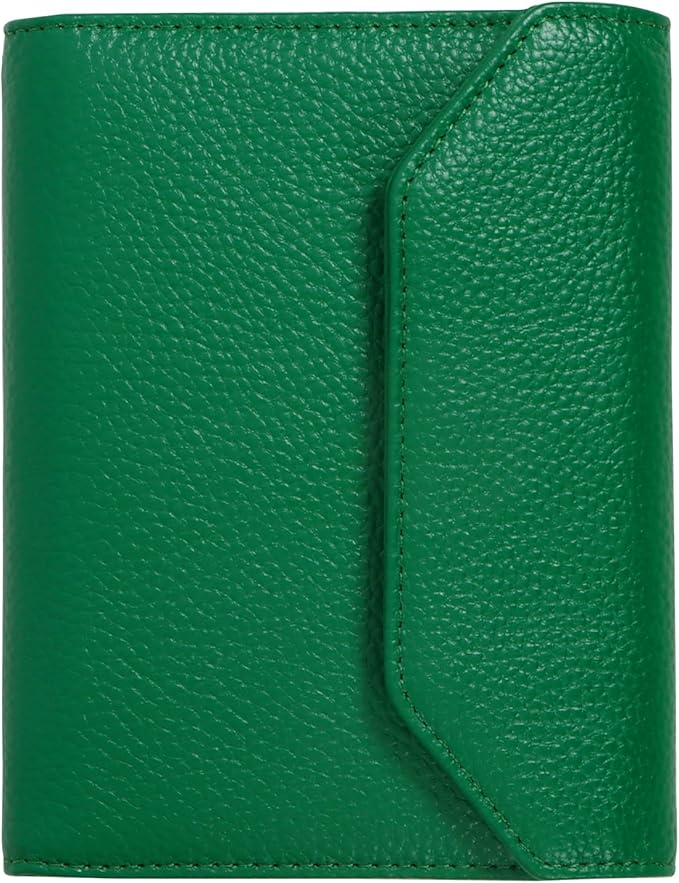 WHHMK Leather Passport Holder for Travel,Rfid Passport Holder Protect Your Card Security,Passport Book Holder for Women,Travel Wallet with Cards & Pen Slots,Boarding Pass,Zipper Cash Pocket(Green)