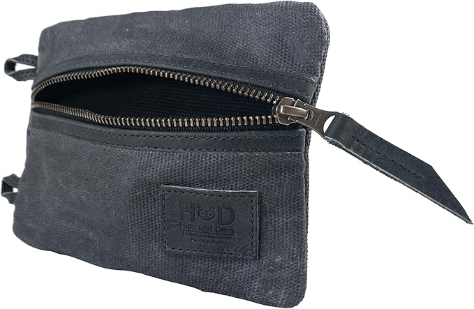 Hide & Drink, Multi-Tool Pocket Pouch XL, Compact Multipurpose EDC Zippered Bag, Mini Camping Tool Case, Knife Holster, Handmade Slim Organizer