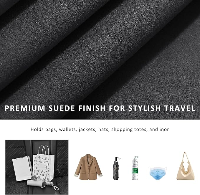 Sun Walker 2 PCS Car Seat Headrest Hooks, Auto Back Seat Purse Hook Bag Organizer with American Flag, Vehicle Double Metal Hooks Storage Hanging Holder for Handbags Coats Phones (Gray)