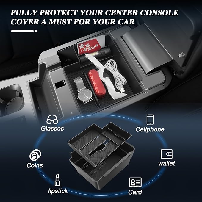BIBIB0 2Pack for 2025 Ford Explorer Center Console Organizer 2022-2025 Ford Explorer (Active/T-Line/ST/latinum) Console Trays Ford Explorer Insert Armrest Organizer 2025 Explorer Double Layers