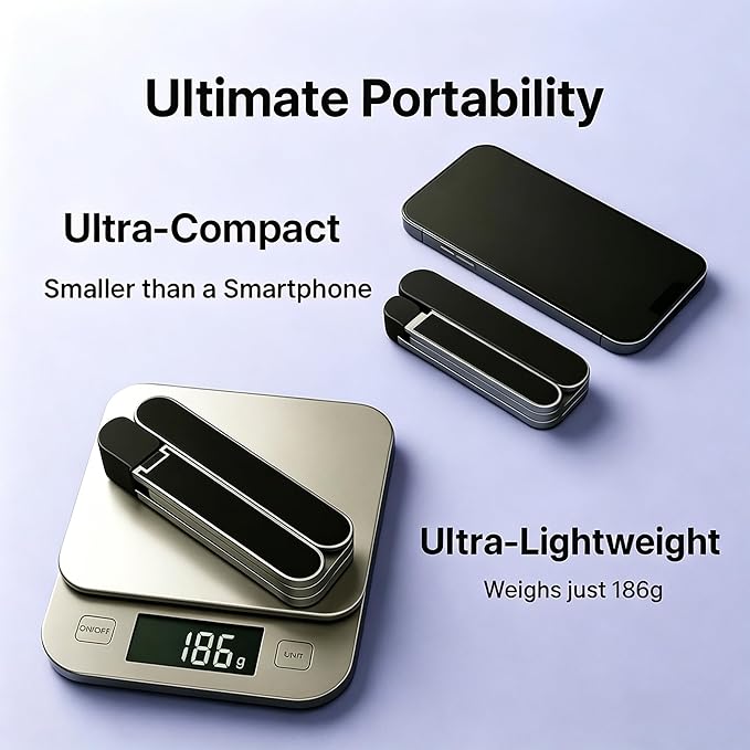 Foldable Laptop Stand, Portable Laptop Stand, Ultra-Lightweight (Lighter Than a Phone)，Adjustable Computer Stand, 6-Level Height, Fits 10-16" Laptops, for Home Office Business Trip Remote Work