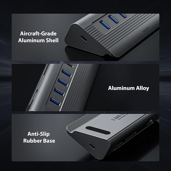USB C Hub 10-in-1 Detachable Cable, USB 3.2 Gen2 10Gbps ??4K 60Hz HDMI, 100W PD, SD/Micro SD ??Docking Station for MacBook Pro/Air M1-M5, Windows Laptop, Mac mini, iPad Pro (Space Gray)