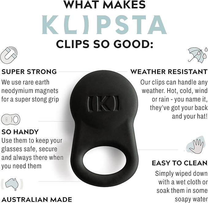 SPEX Glasses Clips (2-pack) - Magnetic Glasses Holder for Clothes. Eyewear Strap Alternative, ID Badge Holder.