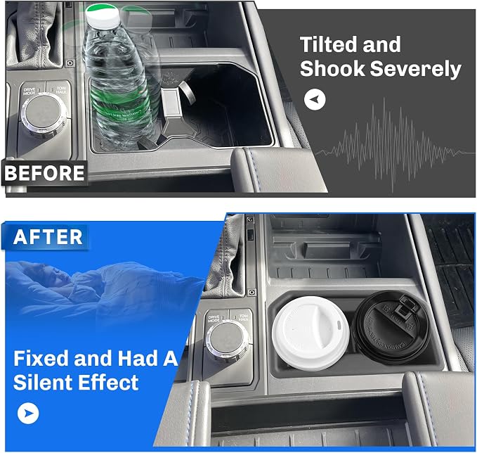SXCY for 2022-2025 Toyota Tundra Accessories [SR/SR5/Limited/TRD Pro Only] Cup Holder Insert Silicone Cup Holder Limiter 2024 2025 Tundra Drink Holder Adapter Non-Slip Drink Stopper Stabilizer