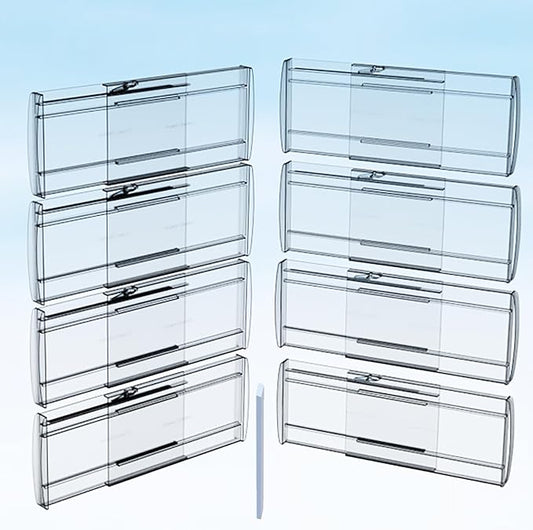 8 Pack Adjustable Drawer Dividers for Clothes,6" High Expandable From 12-20" Clear Drawer Organizers, PC Plastic Separators for Dresser/Bedroom/Bathroom/Kitchen/Office Storage