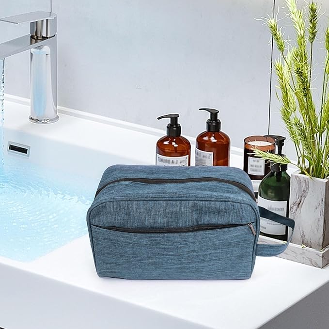 Travel Toiletry Bag - Durable Waterproof Material with Multi-Compartment Organization, Compact Size, Lightweight Portable Hanging Dopp Kit for Toiletries & Travel Accessories (blue)