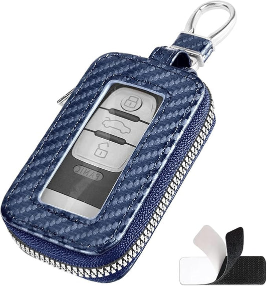 vvag Premium Car Key Fob Case Genuine Leather Car Smart Key fob Holder Car Remote Keychain Bag Universal