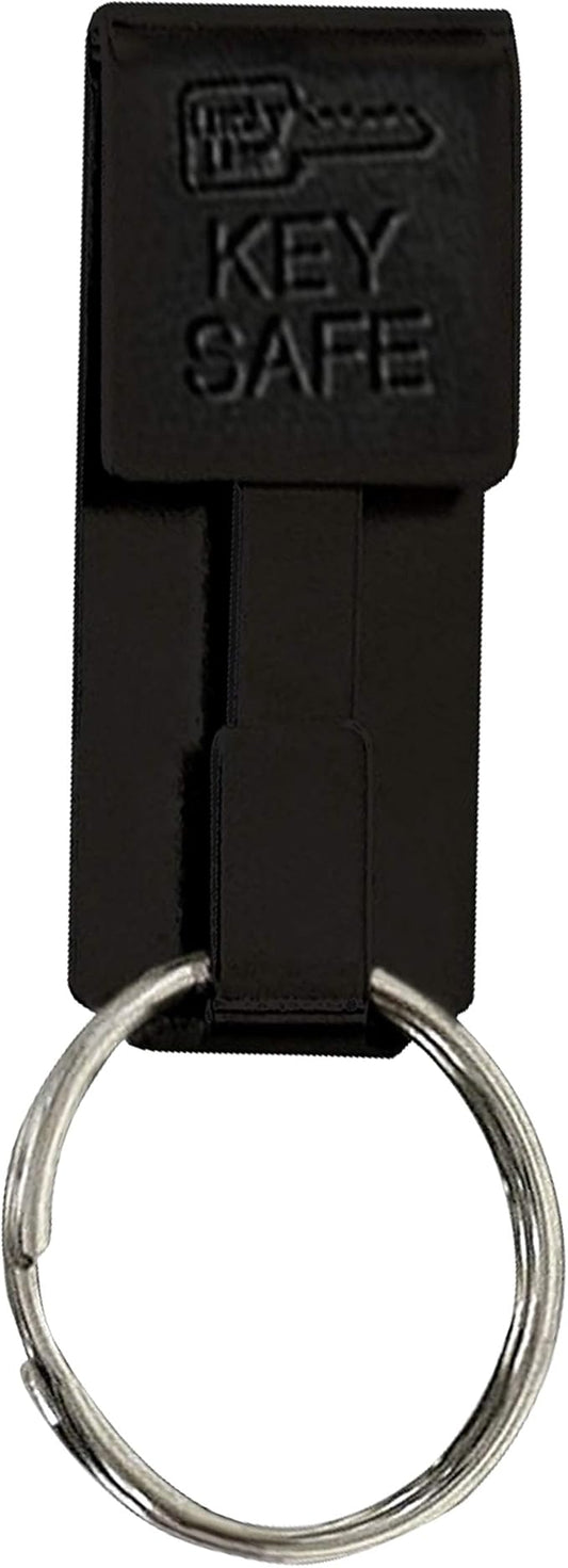 Lucky Line Key Safe Belt Key Ring Holder Slip On, Black Powder Coat, 1/Pk (47701)