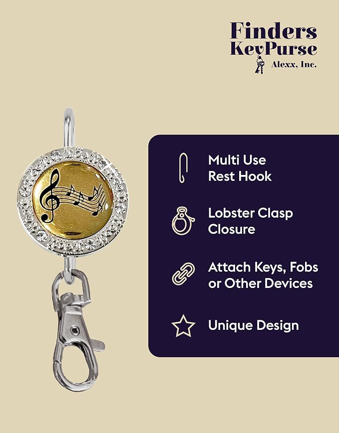 Women’s Bag Charm Key Finder, Car Keychain Hook, Cute Purse Organizer & Tote Bag Accessories, Gifts for Mom - Bling