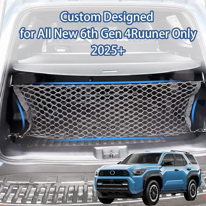 for 2025 2026 Toyota 4Runner Rear Trunk Cargo Net Stretchable Organizer Elastic Mesh Net Compatible with Toyota 4Runner 2025 Accessories 2026