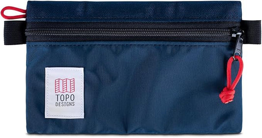 Topo Designs Accessory Bags, Travel Organizer Accessories for Smaller Items, Durable Storage Pouch, 3 Sizes, Fully Lined Pack Cloth (Small, Navy/Navy)