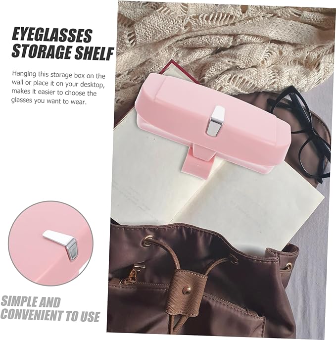 SAFIGLE 1Pc Multifunctional Vehicle Mounted Eyewear Case Pink Visor Clip for Sunglasses and Ticket Storage for Organizing Glasses Accessories and More Car Home
