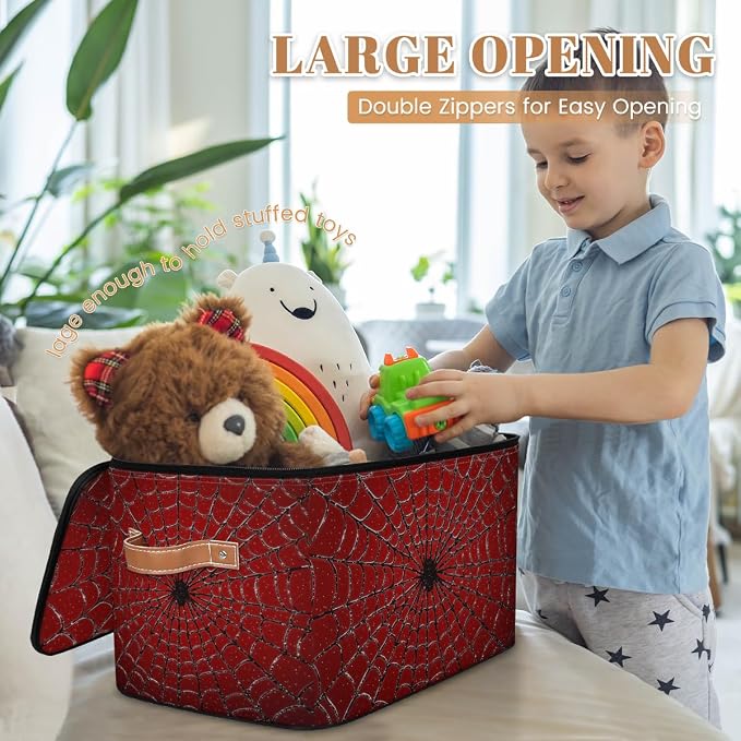 Storage Basket for Bedroom Kitchen Bathroom Storage Bins with Lids Collapsible Toy Cube Storage Organizer for Kid Teen Women Men
