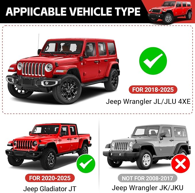 Center Console Organizer for 2018-2025 Jeep Wrangler JL JLU 4XE/Gladiator JT Hanging Center Console Armrest Box Cupholder Insert for Wrangler&Gladiator(Hanging+Armrest+Cupholder Organizer)