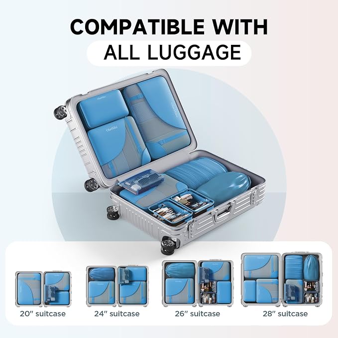 OlarHike 11 Set Packing Cubes for Travel, Gifts for Women Mom,Anti-Tearing Suitcase Organizer with Over 1000 pcs Mesh Holes,Vacation Essentials & Accessories for Cruise Ship