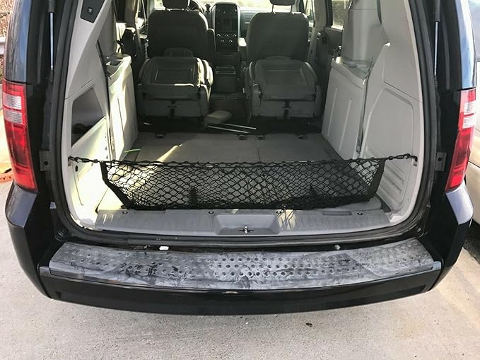 Rear Trunk Organizer Cargo Net for Dodge Grand Caravan 2008-2020 – Envelope Style Cargo Net for Van - Premium Mesh Elastic Car Trunk Organizer - Compatible with Grand Caravan