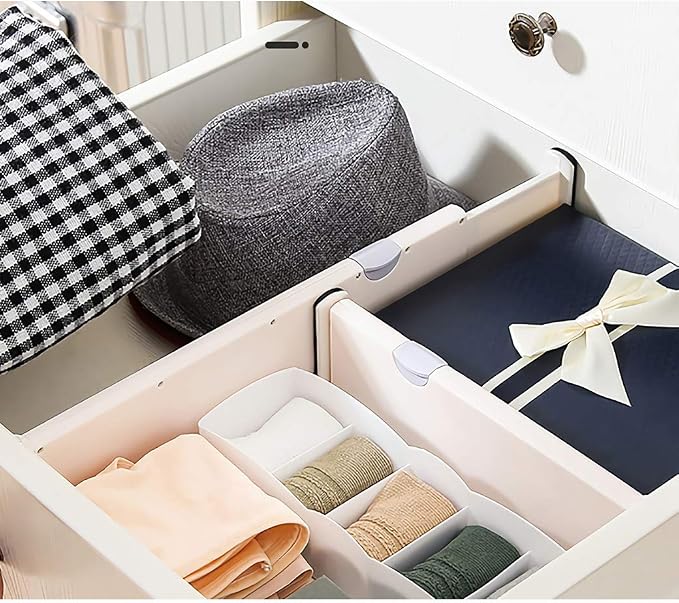 Drawer Dividers Set of 4, Adjustable 11"-17.3" Drawer Organizers, Expandable Dresser Drawer Separators Organizer Dividers for clothes, Kitchen, Drawer, Bathroom, Bedroom, Office