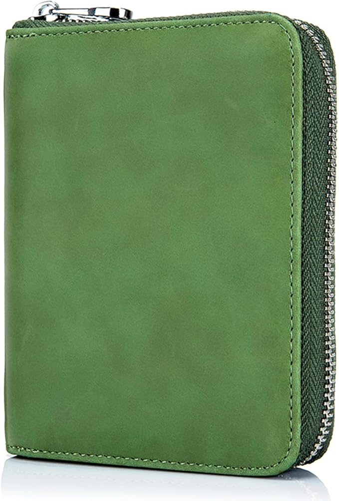 boshiho RFID Blocking 24 Slot Credit Card Holder Wallet Real Leather Multi Card Organizer Wallet with Zipper