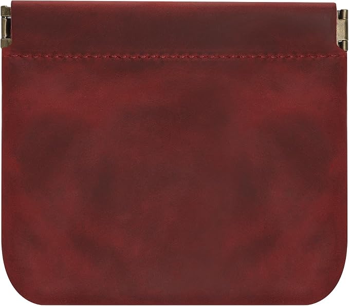 Jack&Chris Mini Coin Purse, Genuine Leather Small Coin Wallet, Leather Squeeze Coin Purse Pouch Change Holder For Men & Women, JC309