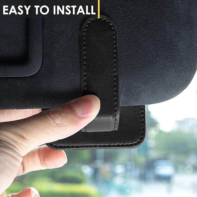 Model Y Sunglass Holder Clip Compatible with Tesla Model Y Juniper Interior Accessories Organizer Eyeglass Hanger Visor Ticket Card Decor Sunglasses Holders Part De Decorations (Black)