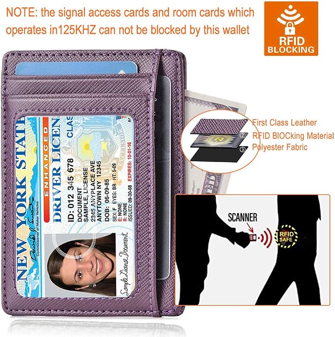 GH GOLD HORSE Slim RFID Blocking Card Holder Minimalist Leather Front Pocket Wallet for Women | Slim