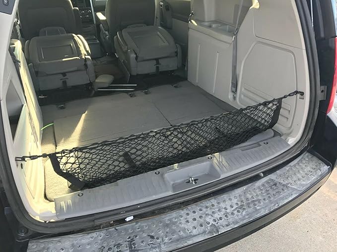 Rear Trunk Organizer Cargo Net for Dodge Grand Caravan 2008-2020 – Envelope Style Cargo Net for Van - Premium Mesh Elastic Car Trunk Organizer - Compatible with Grand Caravan