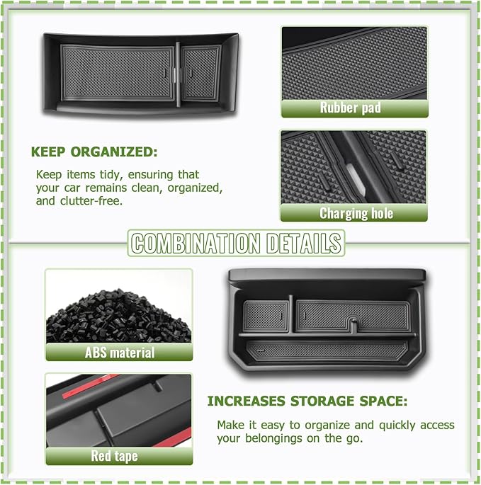 HGWEI Center Console Dash Storage Organizer Compatible with Mazda CX-5 2025 2024 2023 2022 Interior Accessories, Armrest Storage Box Dashboard Insert Tray Holder (Not Fit 2026 Models), Black