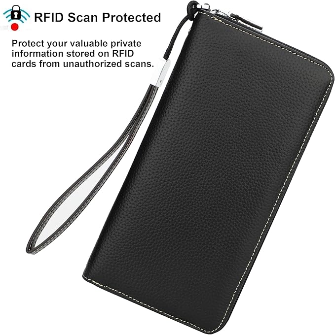 Lavemi Small Compact Women Wallet RFID Blocking Genuine Leather Bifold Purse with ID Windows
