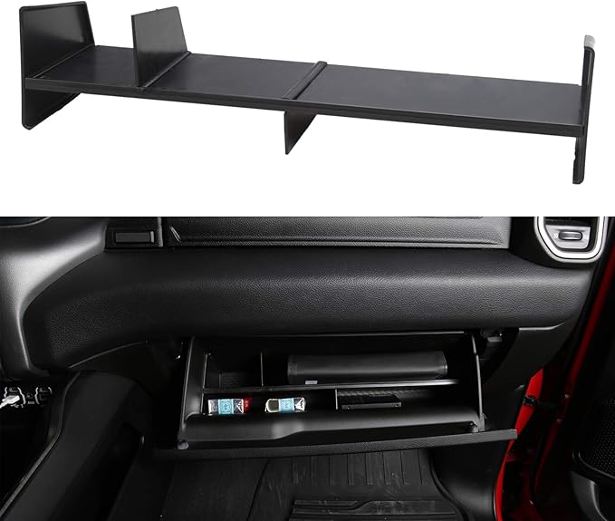 Motrobe Glove Box Organizer for Dodge 2019 2020 2021 2022 2023 RAM 1500 ABS Organizer Divider Accessories Black