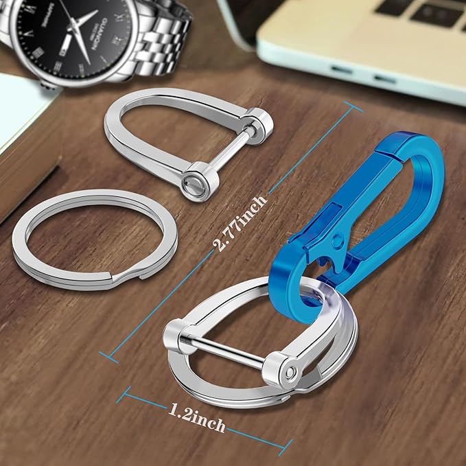 Zinc Alloy Key Chain 3 Packs Keychain Keyring Organizer Key Ring Holder Clip for Men and Women