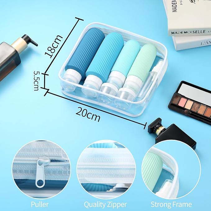 Mrsdry 16 Pack Travel Bottles for Toiletries, Large 6oz Silicone Travel Containers, Leak Proof Refillable Liquid Shampoo And Conditioner Travel Essentials