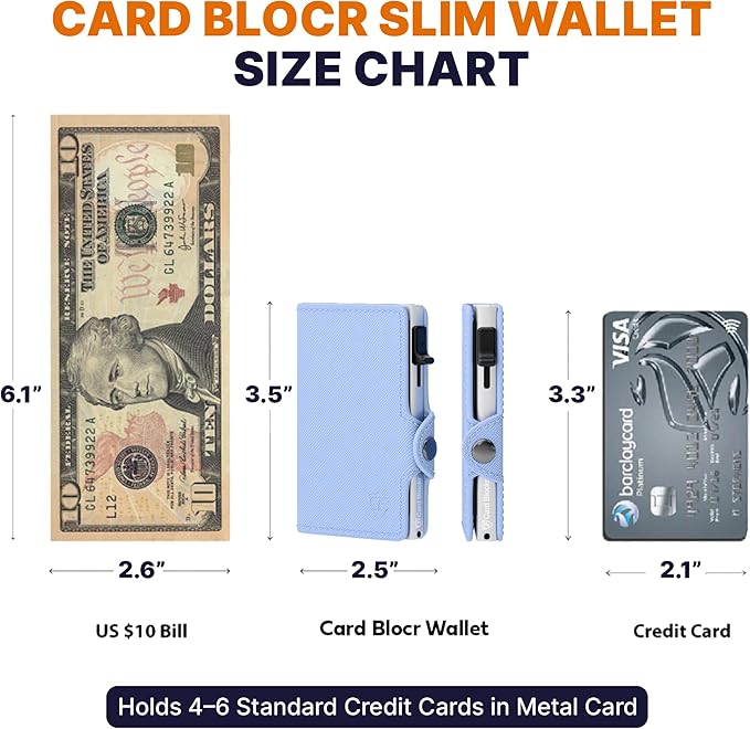 Conceal Plus Small RFID Pop Up Wallet for Women – Slim Minimalist Credit Card Holder (4-6 Card Capacity) – Compact Aluminum Metal Case with RFID Blocking Security Travel Wallet