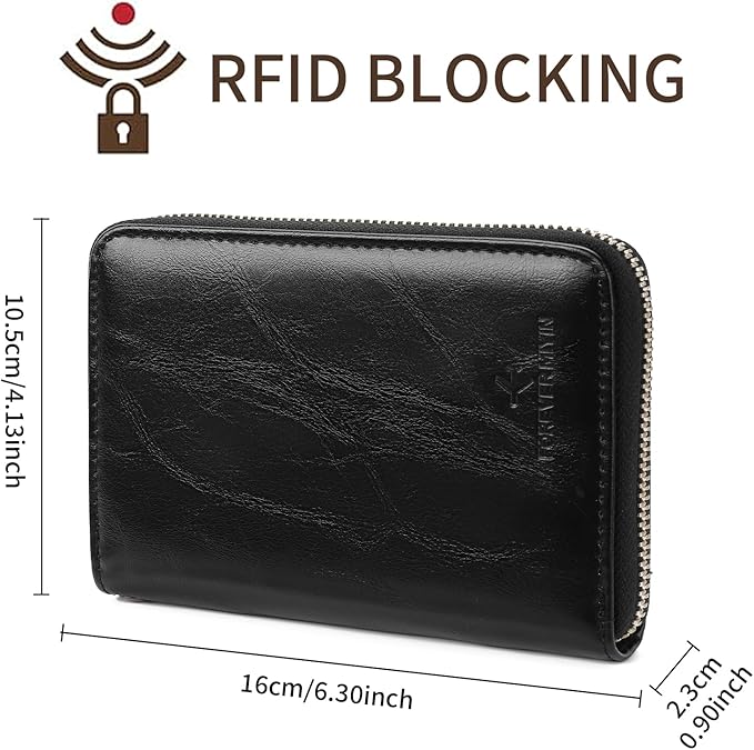 RFID Blocking Passport Holder for Wallet,with Zipper Travel Wallet Credit Cards Case Women Men Passport Cover Wallet