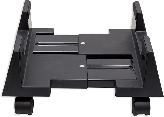 Mobile Desktop Tower Computer Floor Stand Rolling Caster Wheels with Support Walls and Adjustable Width from 6" to 10"
