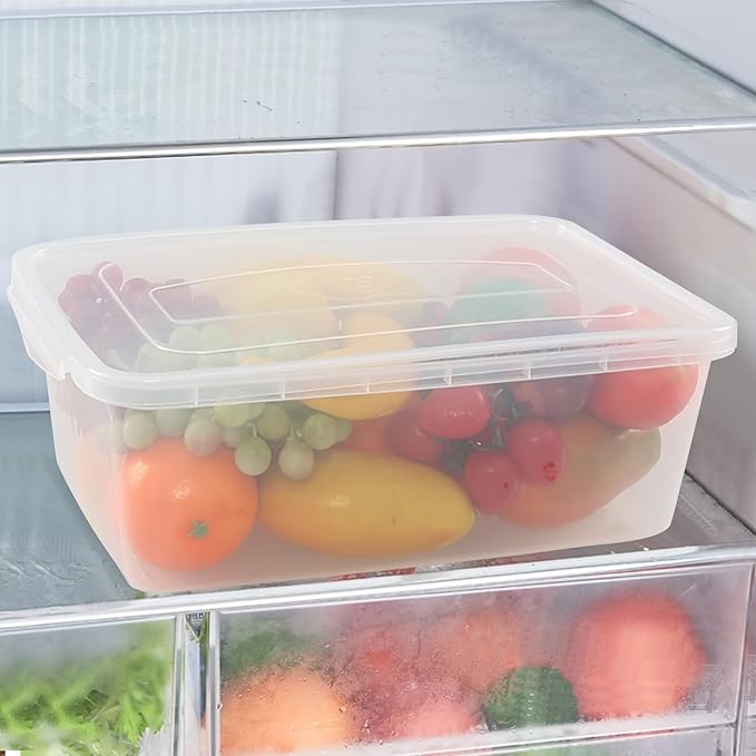 4-pack Clear Plastic Latching Storage Box Tote Bins with Lids, 14 Quarts