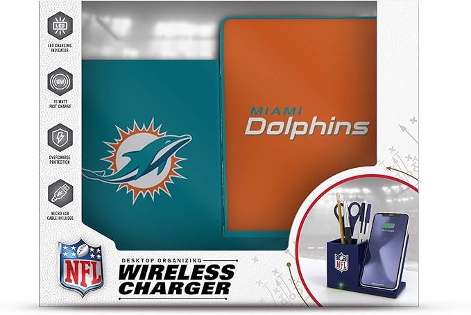 SOAR NFL Unisex Wireless Charging Stand and Desktop Organizer