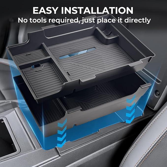 Double Layer Center Console Organizer Tray Storage Box for Honda Prologue EV/Acura ZDX 2026 2025 2024, Interior Accessories Armrest Insert Tray Storage Box for 2024-2026 Prologue EV/ZDX, Black