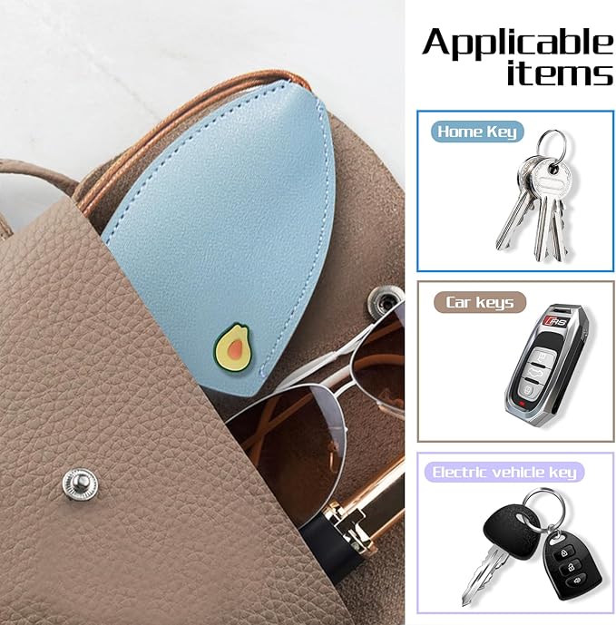 8Pcs Cute Key Fob Case, PU Leather Car Key Case Personalized Pull Out Key Bag Portable Key Pouch for Car Keys