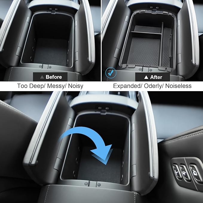 Double Layer-2026 Palisade Center Console Organizer for Hyundai Palisade (Calligraphy) (Only fit 7-Seater with Dual-Opening Center Console), Durable ABS Plastic Tray 2026 Palisade Accessories