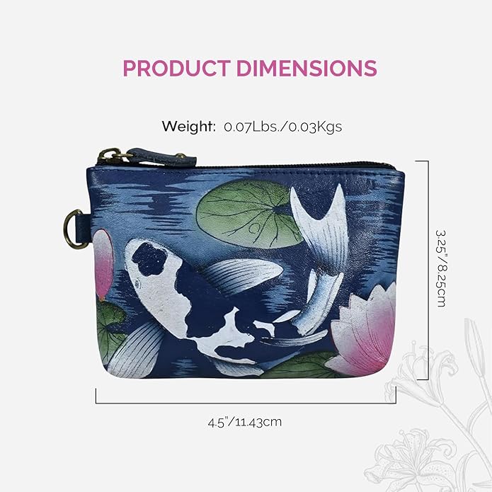 Anna by Anuschka Women's Hand Painted Leather Coin Pouch Purse