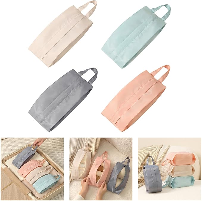 Twill Fabric Organiser with Handle Portable Laundry Bag for Underwear Socks Travel Essential Breathable Travel Underwear Organiser