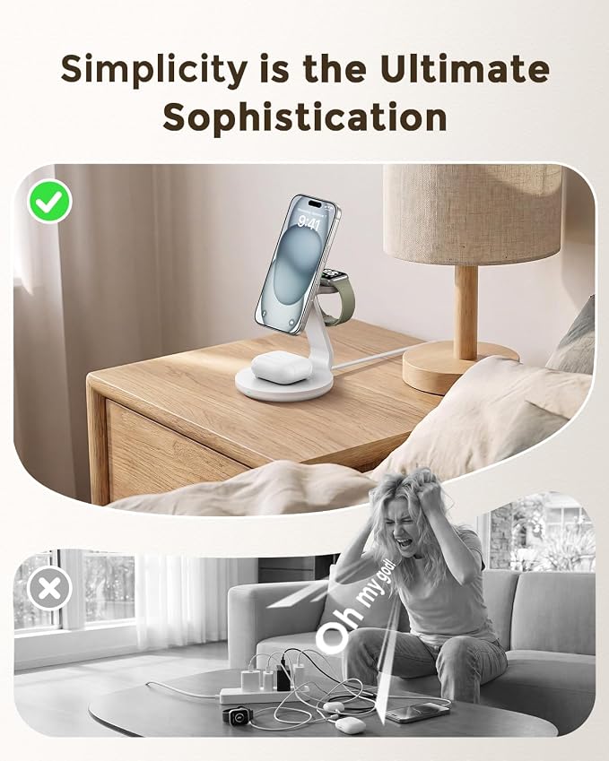 Charger Compatible with MagSafe, 3-in-1 Charging Station