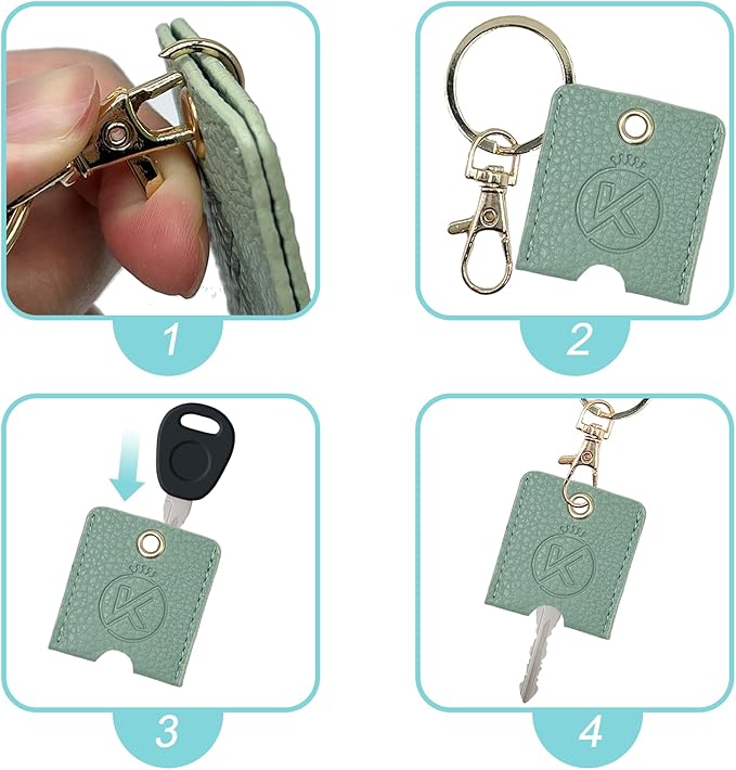 Soft Leather Key Sleeve, 3pcs Keychain Key Fod, Protector for Broken Car Keys